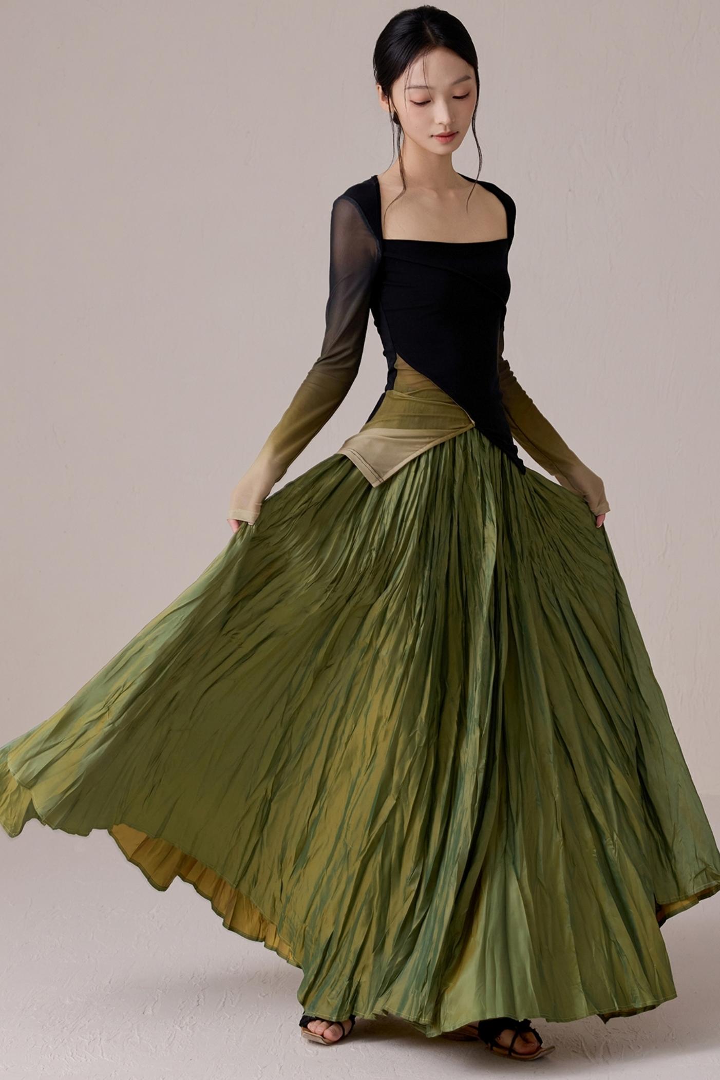 Pleated Fairy Bustier with A-line Swing Skirt