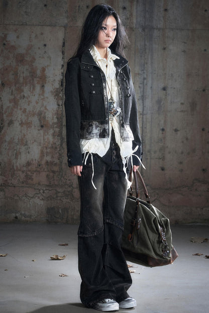 Patchwork Distressed Pants