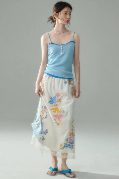Pony Embroidery Cotton Linen Set-Up