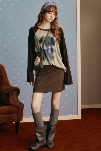 Simple Wool Tight Slim Skirt