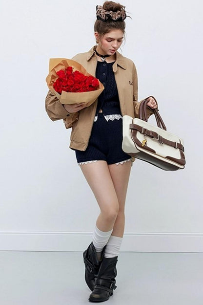 라펠 드롭 카고 재킷