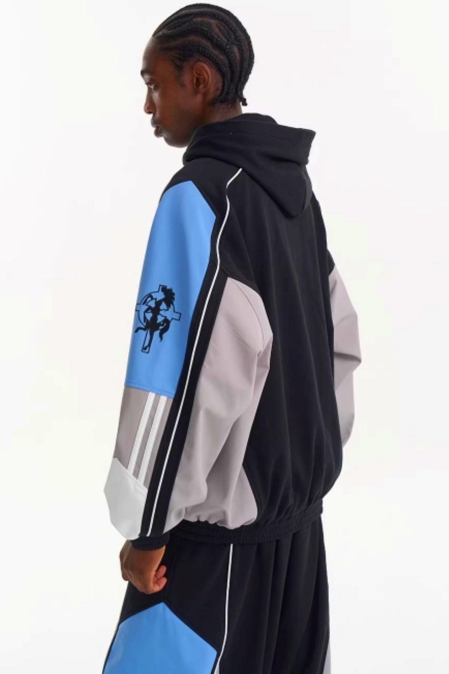 Jacke mit kontrastierenden Stickereien