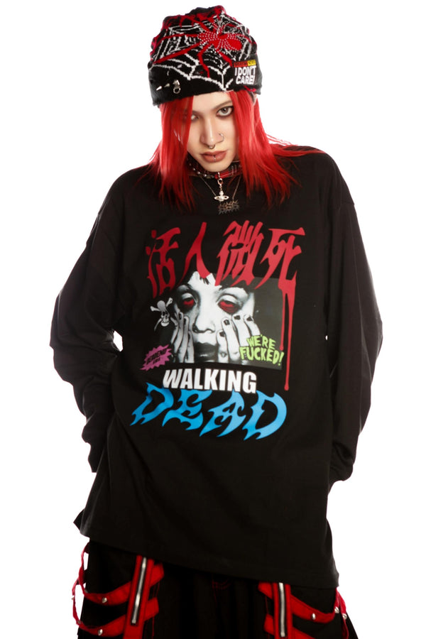 Fallen Angel Print Retro Top