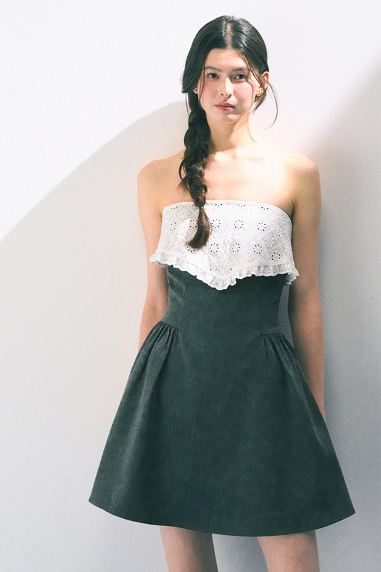 Textured Lace Panel Dress