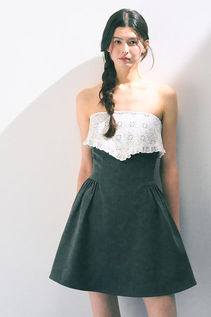 Textured Lace Panel Dress