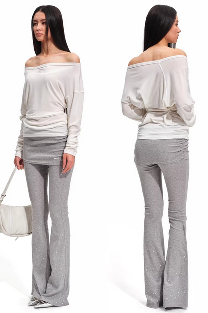 Merino Wool One-Shoulder Knit Top