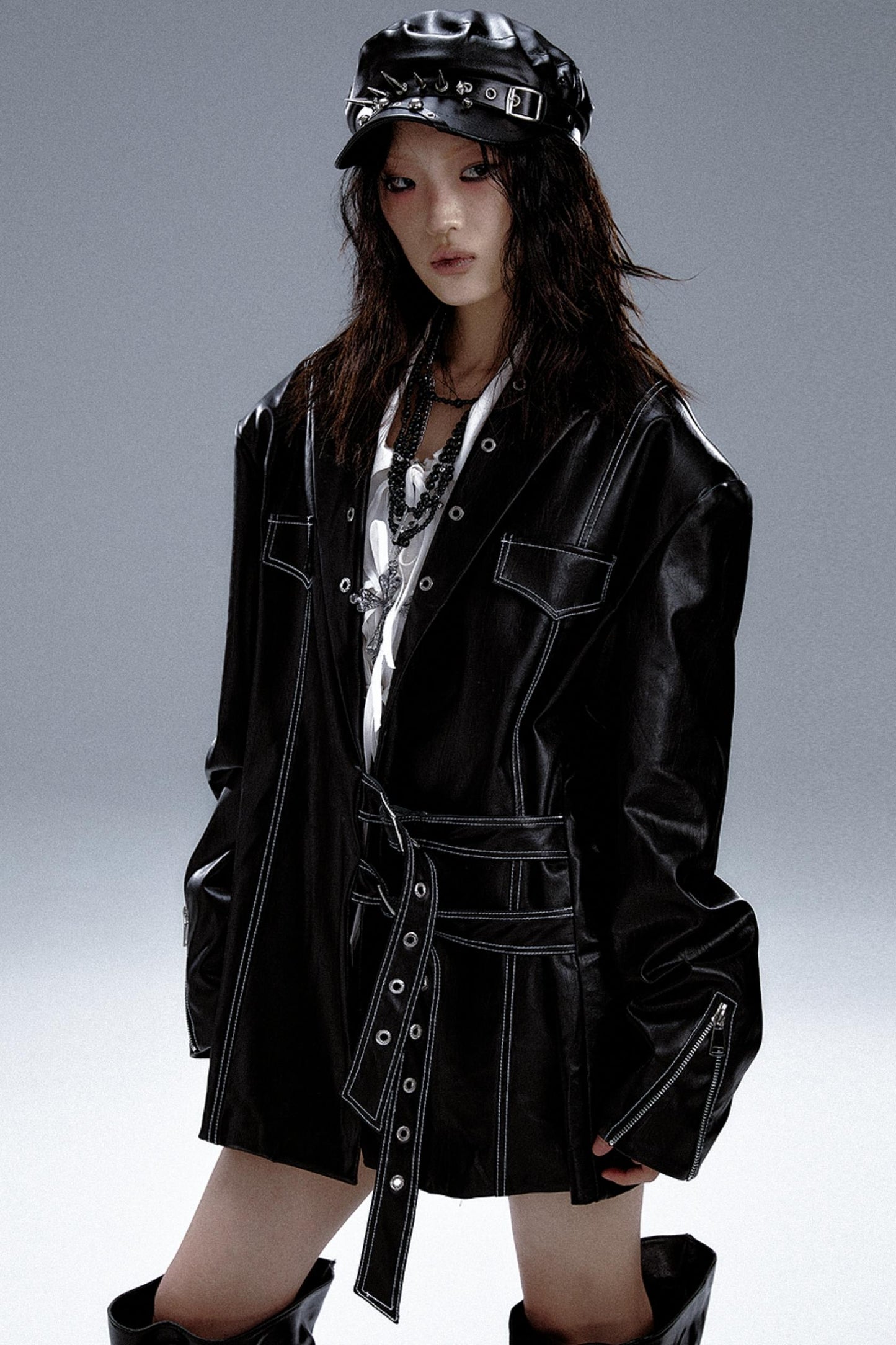 Dark Punk Leather Jacket