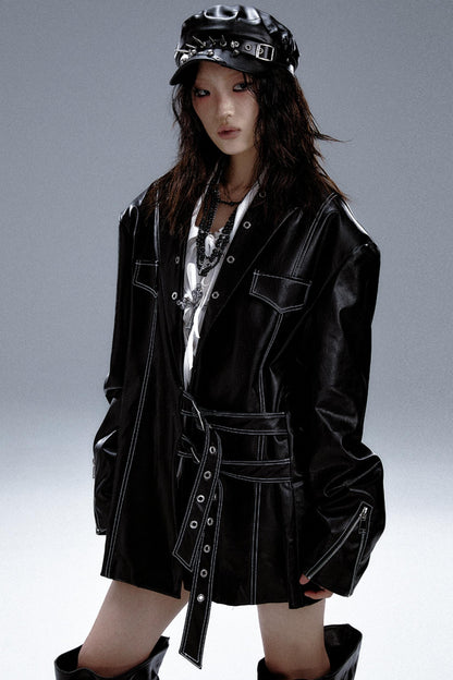 Dark Punk Leather Jacket