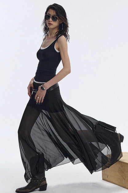 Breathing Black Summer Skirt
