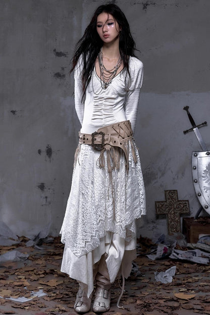 Court Dream Puff Sleeve Lace Maxi Dress