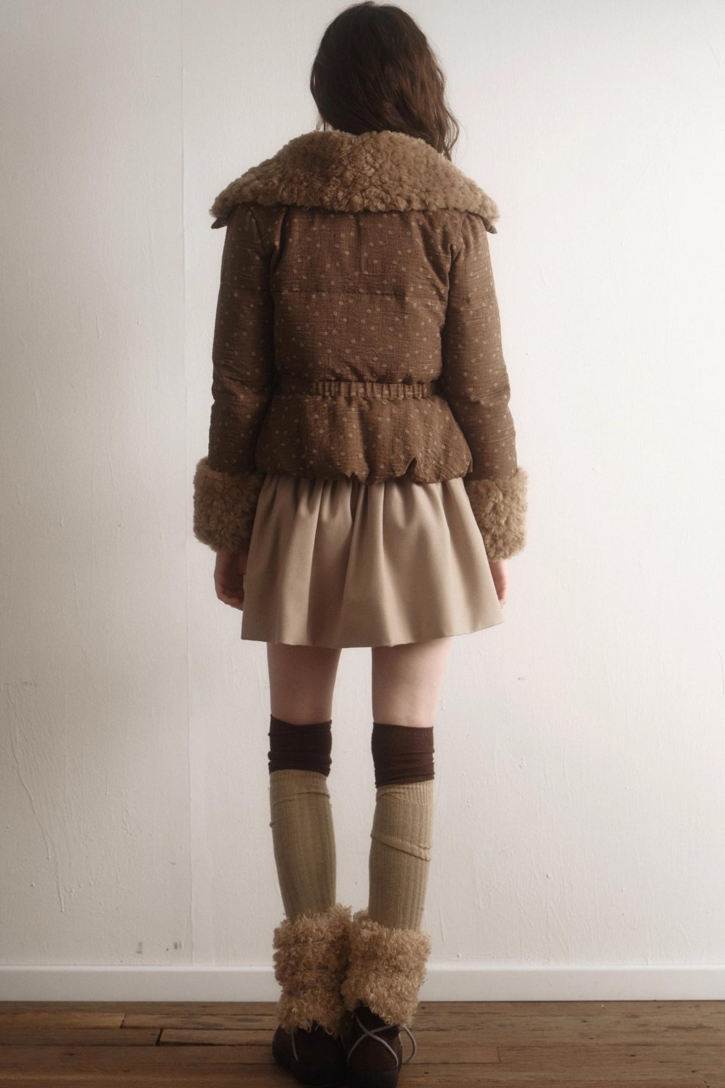 Retro Floral Down Jacket Set-Up