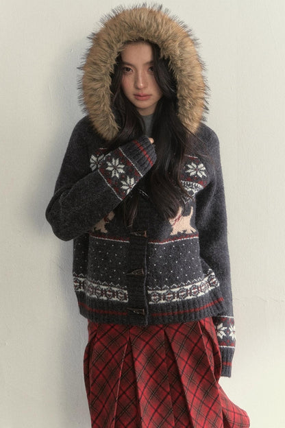 Retro Fair Isle Knitted Sweater Set-Up