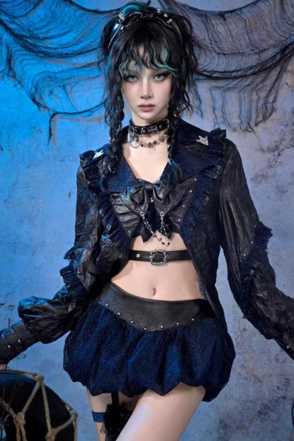 Grunge Studded Lace Jacket