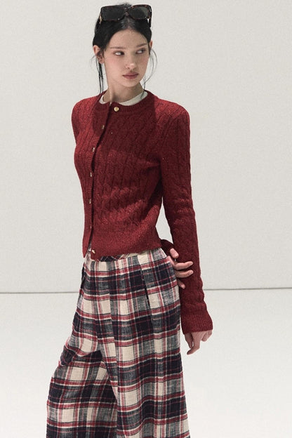 Pure Cotton Plaid Winter Pants