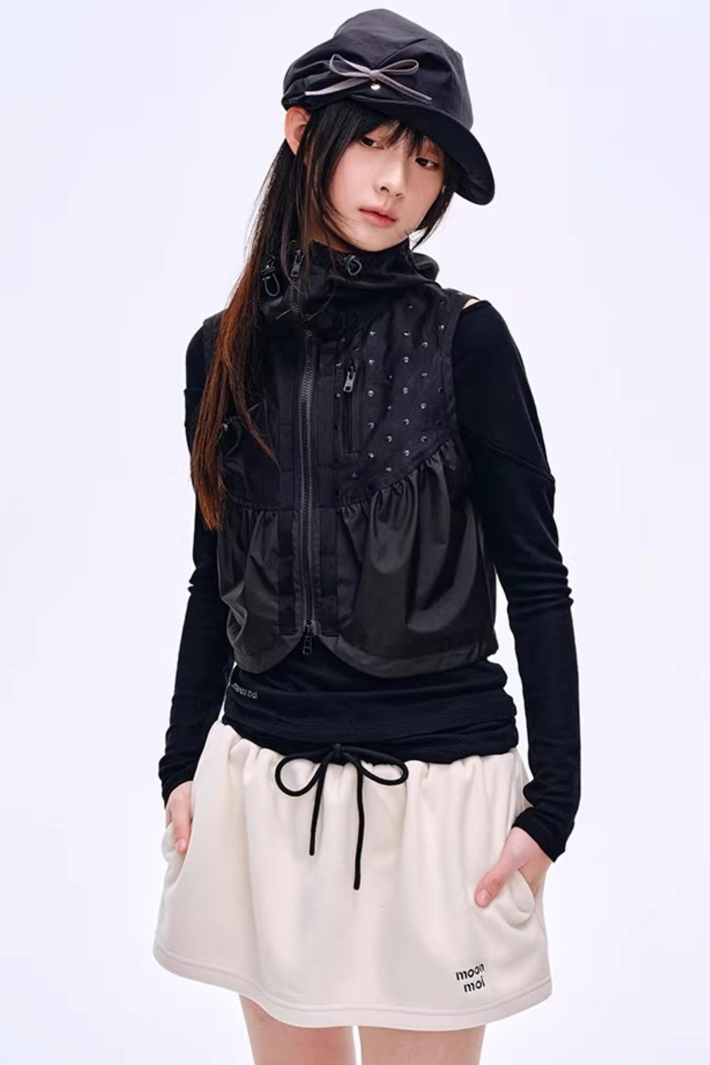 Irregular Pleats Newsboy Cap