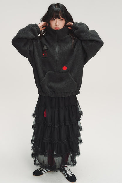 Colorful Plaid Fleece Sweatshirt