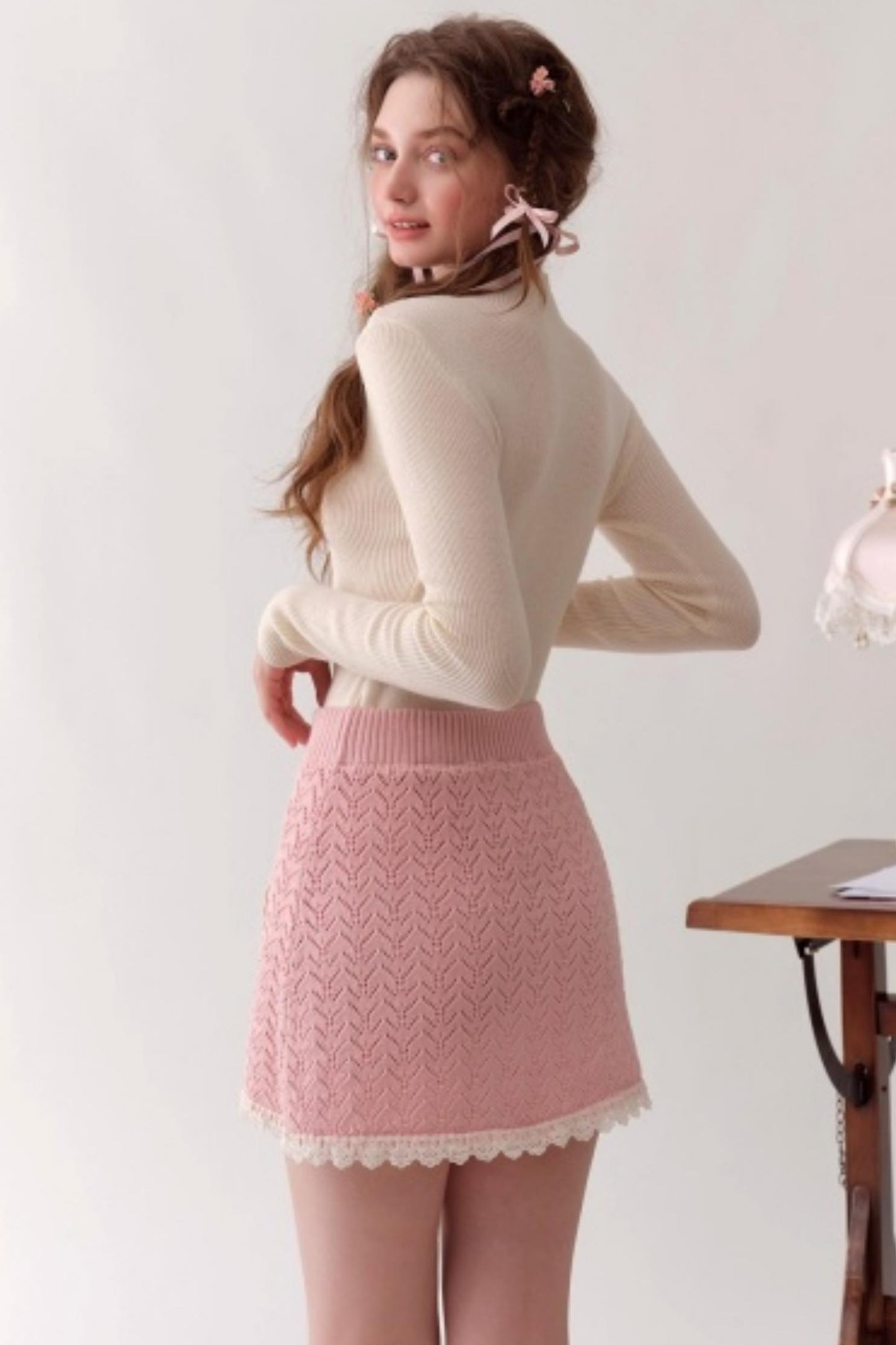 Lacemade Knit Sweater Skirt Set