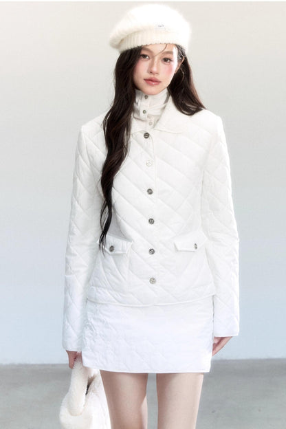 Diamond Plaid Cotton Suit Coat Set-Up