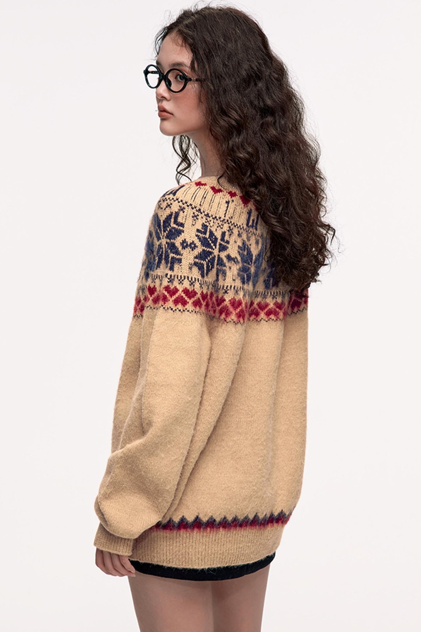 Fair Island Jacquard Knit Sweater Top