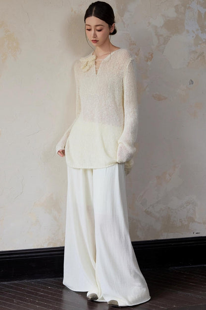 Casual Drape Wide-Leg Pants