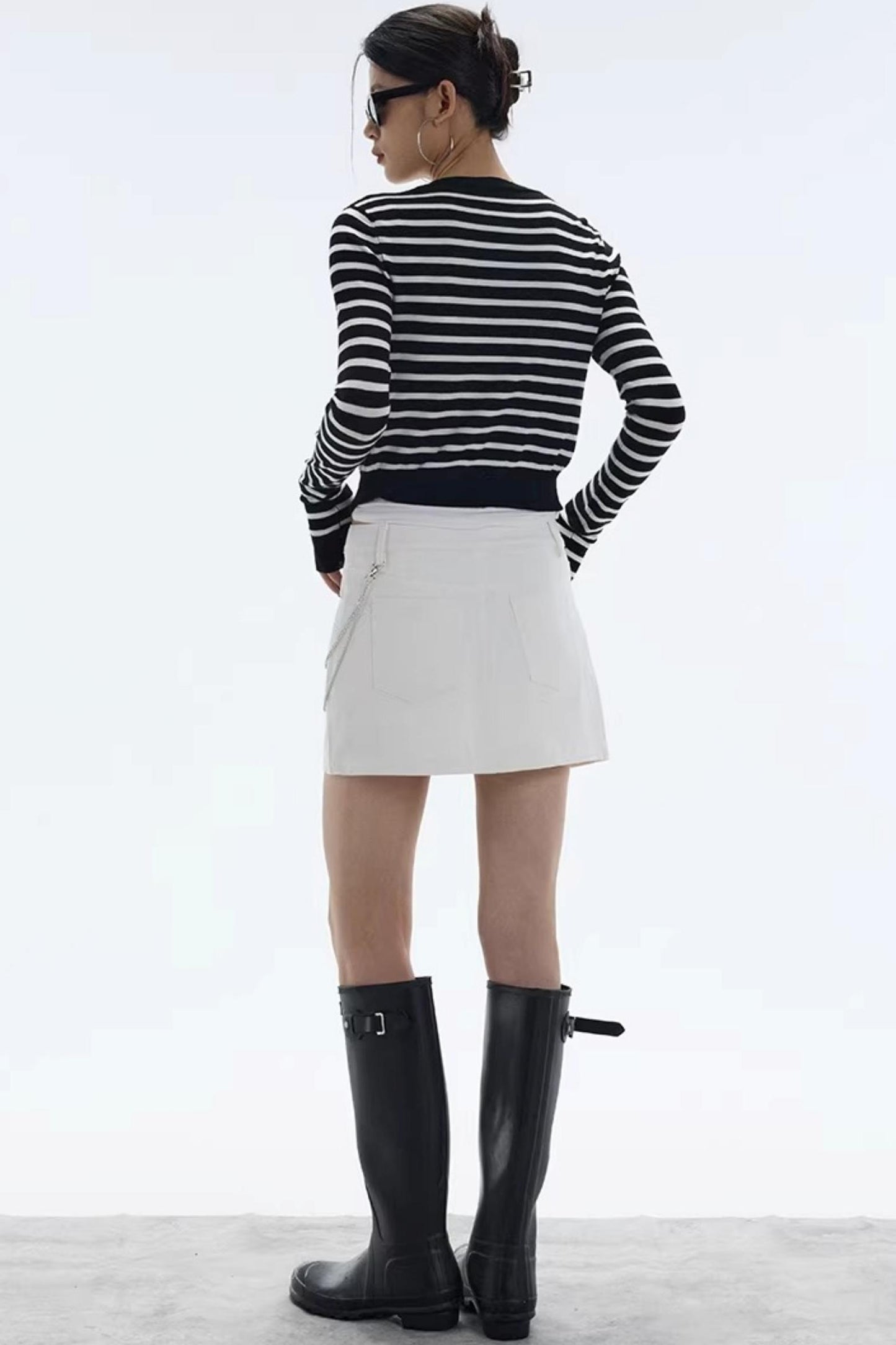 Striped Color-Block Knitted Cardigan