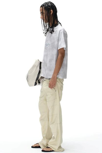 Retro Loose Cotton Spray-Painted T-Shirt