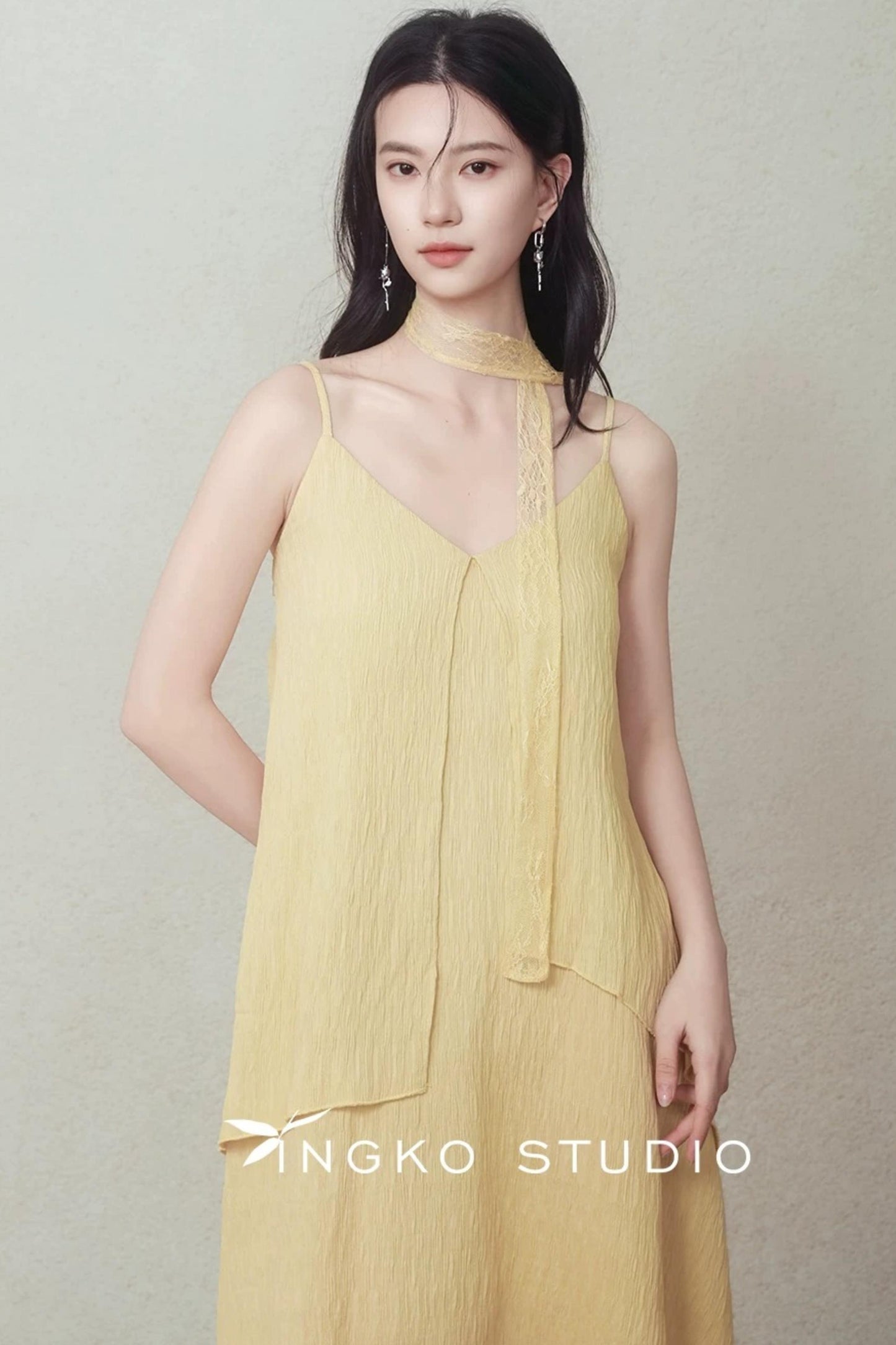 Yellow Patchwork Slip Dress