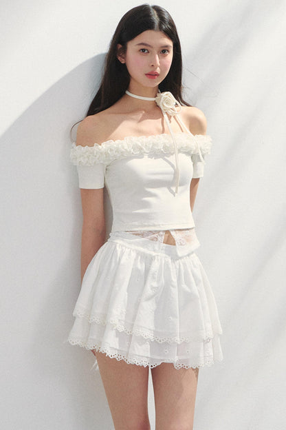 Lace Asymmetrical Top