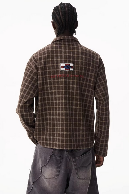 American Retro Plaid Polo Shirt