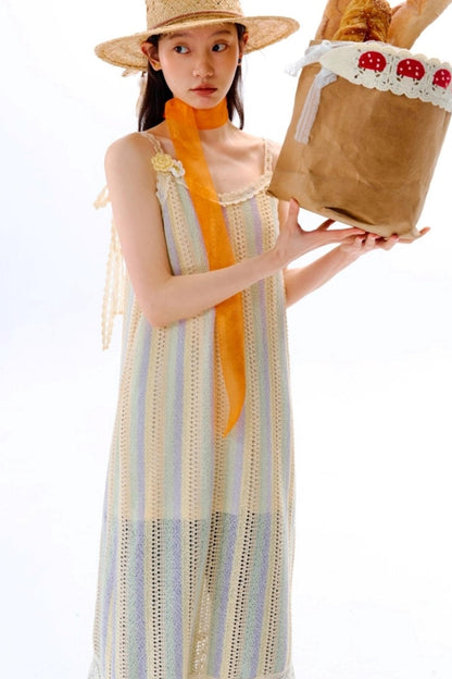 Rainbow Bohemian Hand Hook Flower Dress