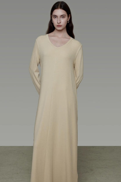 Smooth Wide Neck Straight Dress