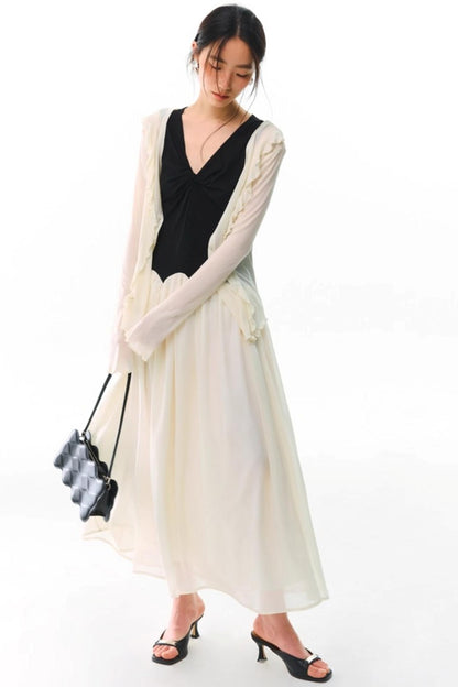 Soft Silhouette Bell Sleeve Knit Cardigan