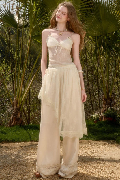 Pure French Lace Ruched Top