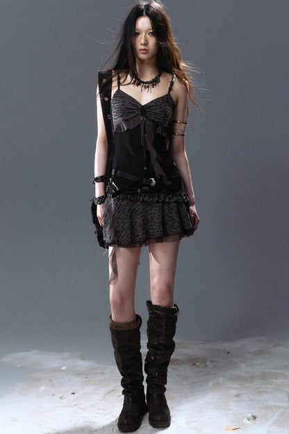 Mystic Pleated Ruffle Dress