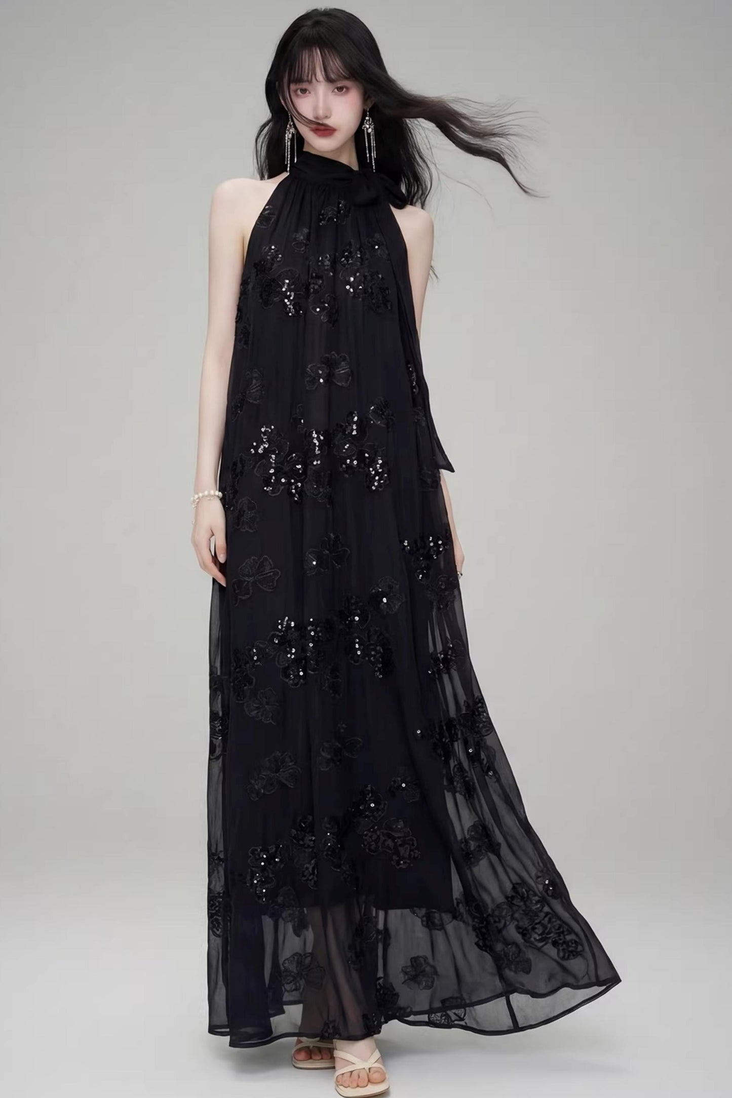 Gilt Shadow Halter Dress