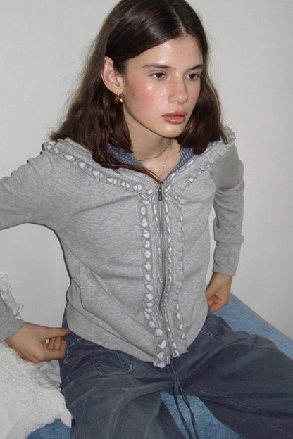 Fake Two-Piece Raglan Sleeve Hooded Jacket