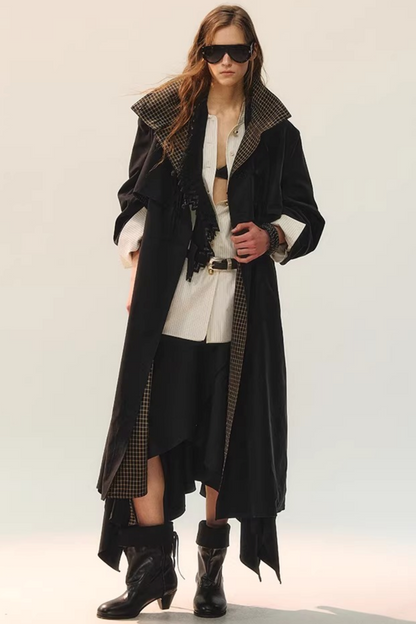 Farbblock-Bluse mit Stehkragen
