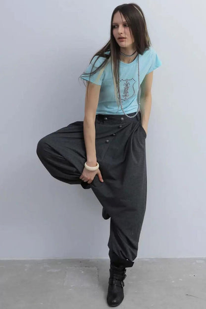 Retro Knit Harem Pants