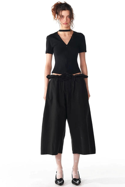 Slim Zipper Raglan Top