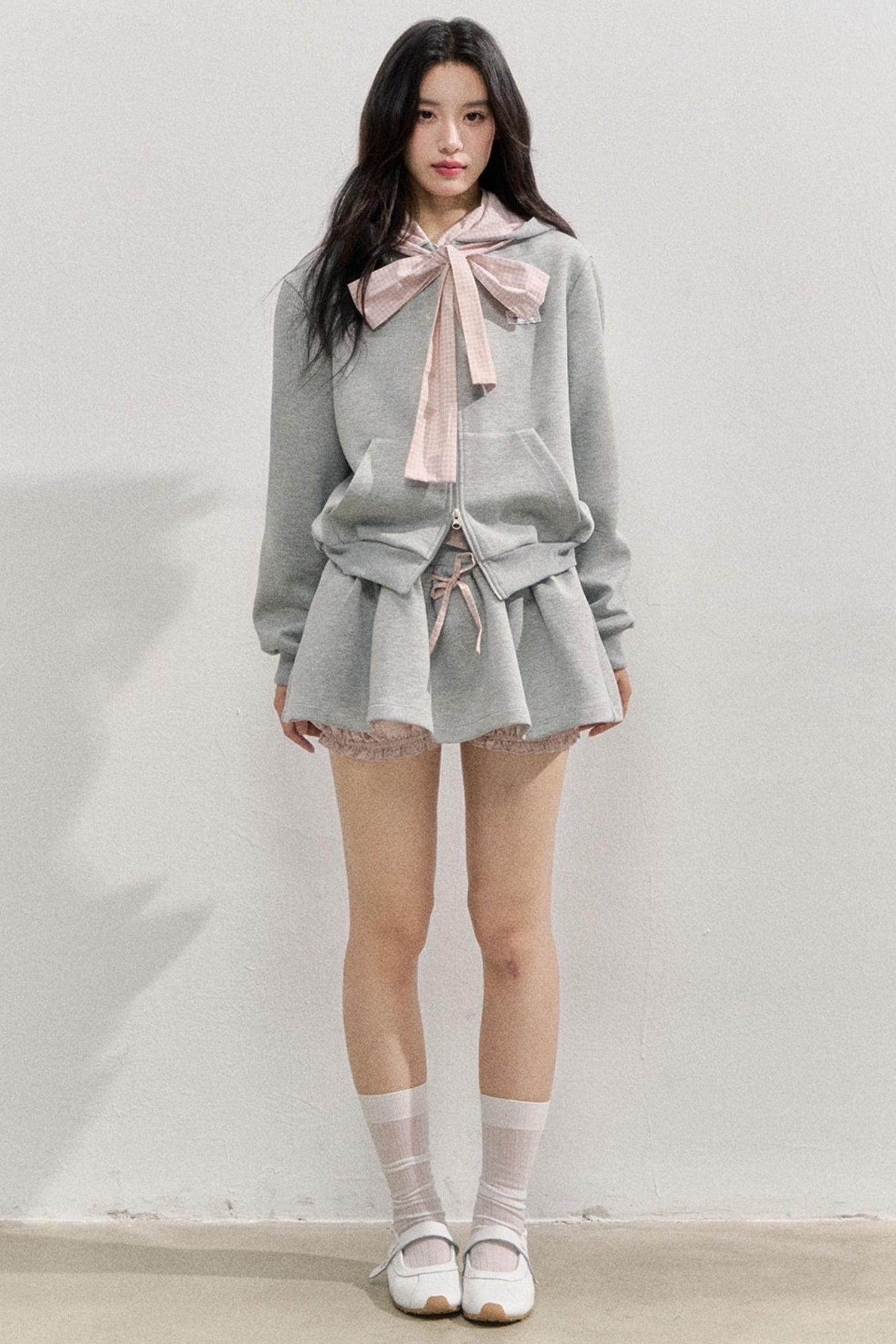 Comfort Bow Skirt Sweatshirt Set-Up