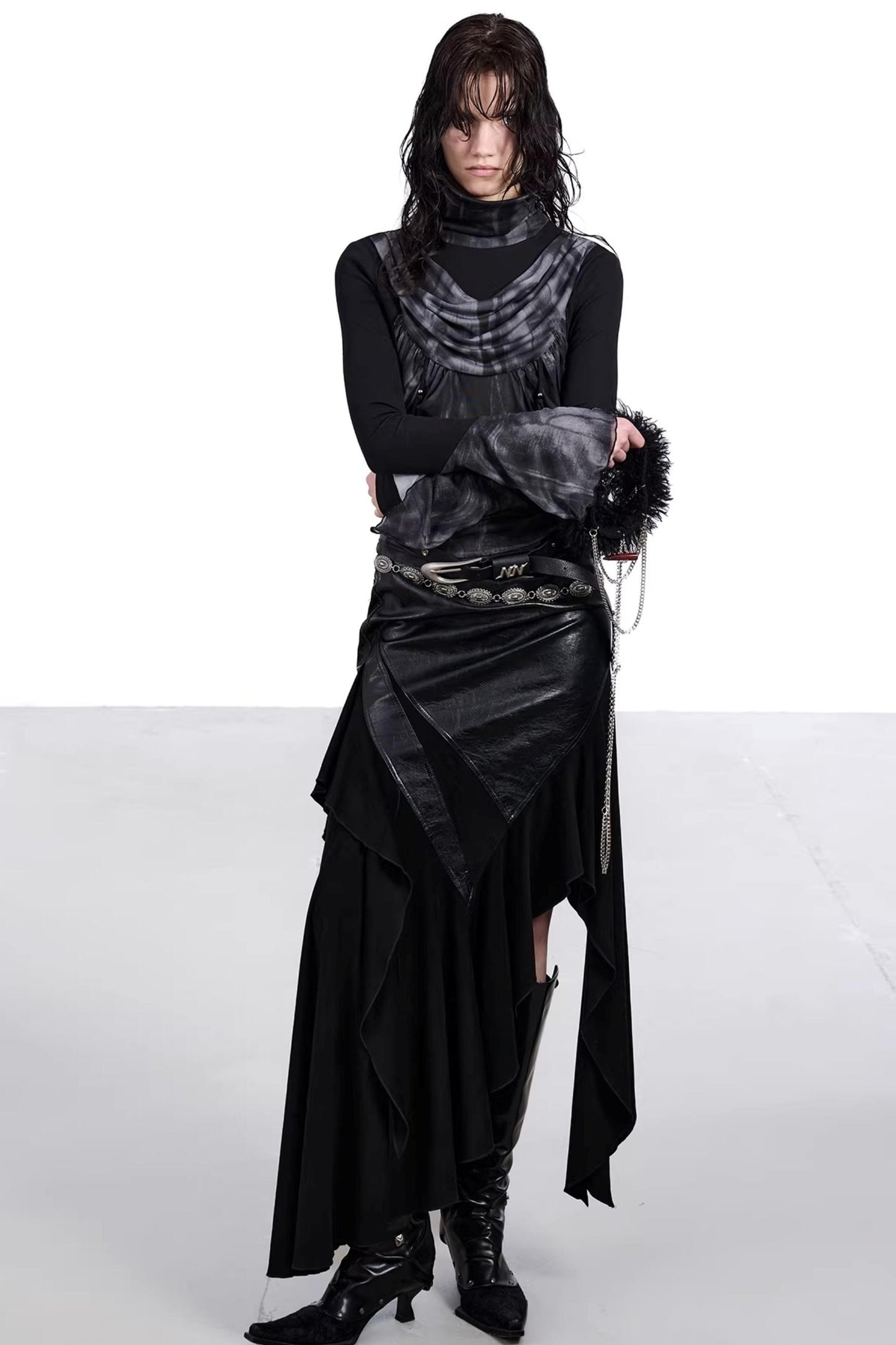 Mesh Paneled Beaded Top