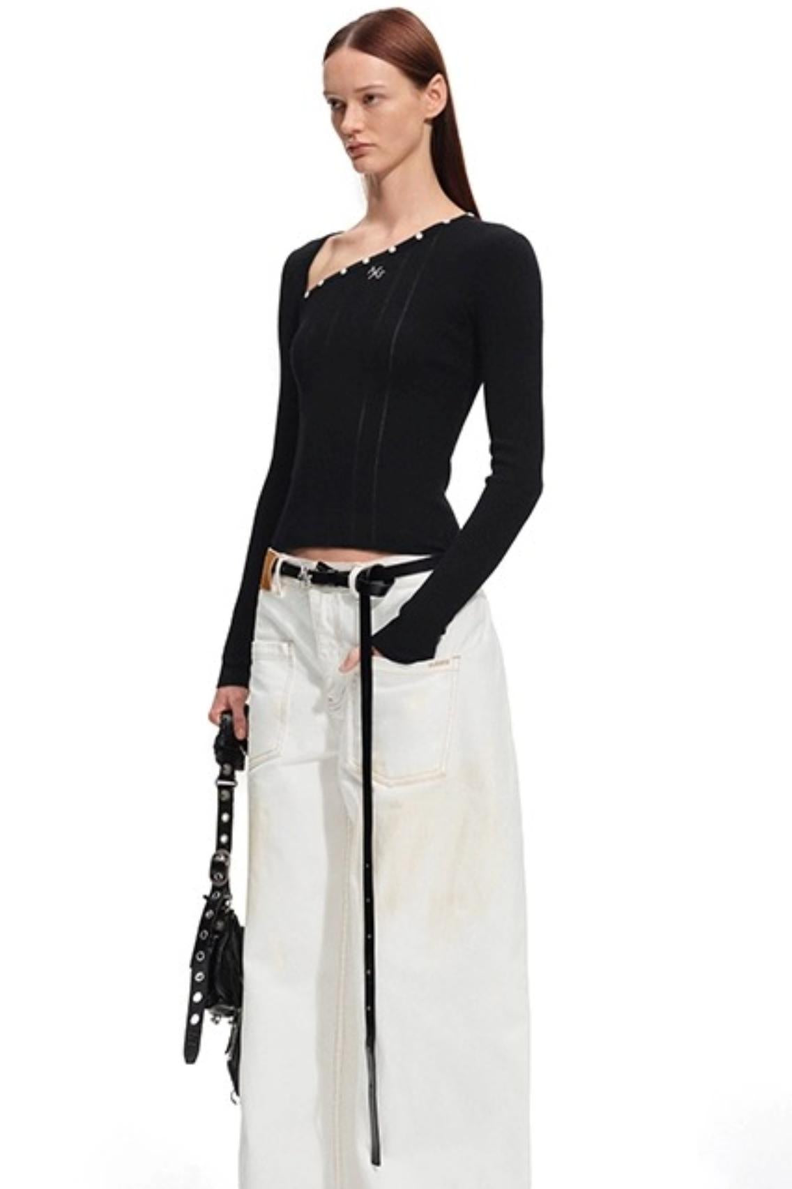 Pit Striped Long Sleeve Top