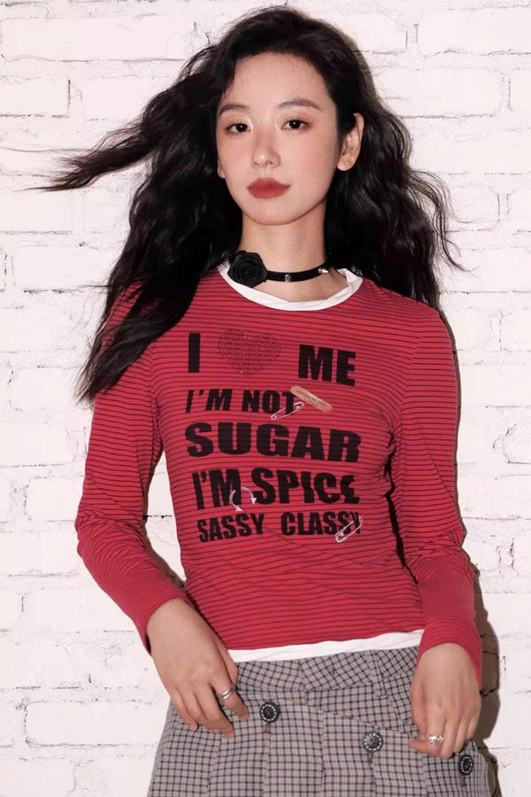 Slim Fit Long-Sleeve Striped Top