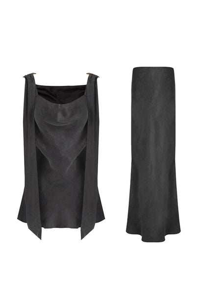 Summer Breeze Draped Two-Piece Set-Up