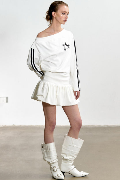 Slouchy Pleated T-Shirt Dress