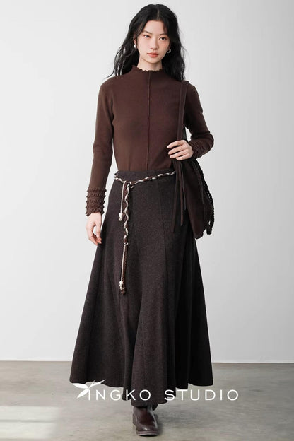 Warm Brown Braided Skirt