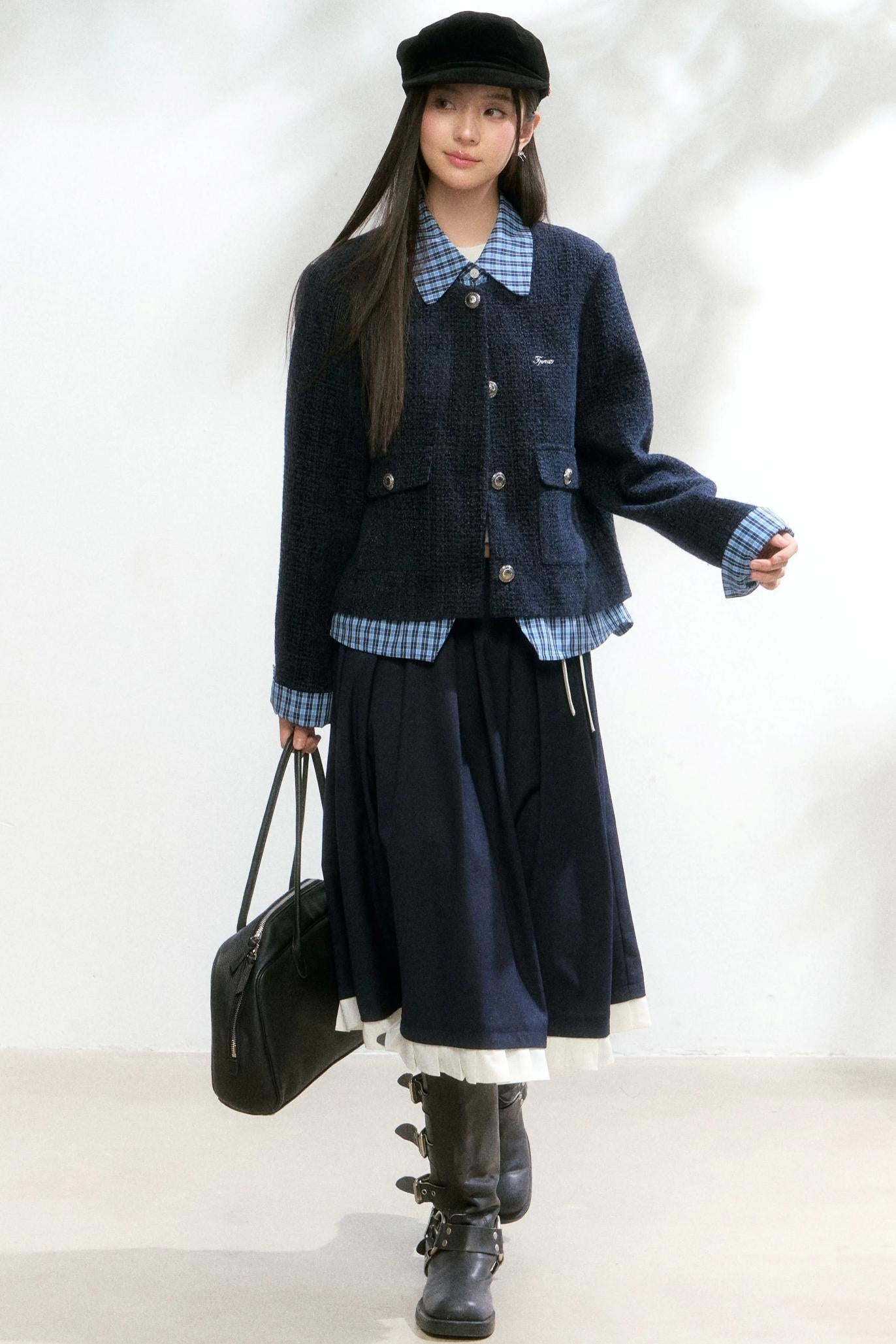 Autumn Pleated A-Line Skirt