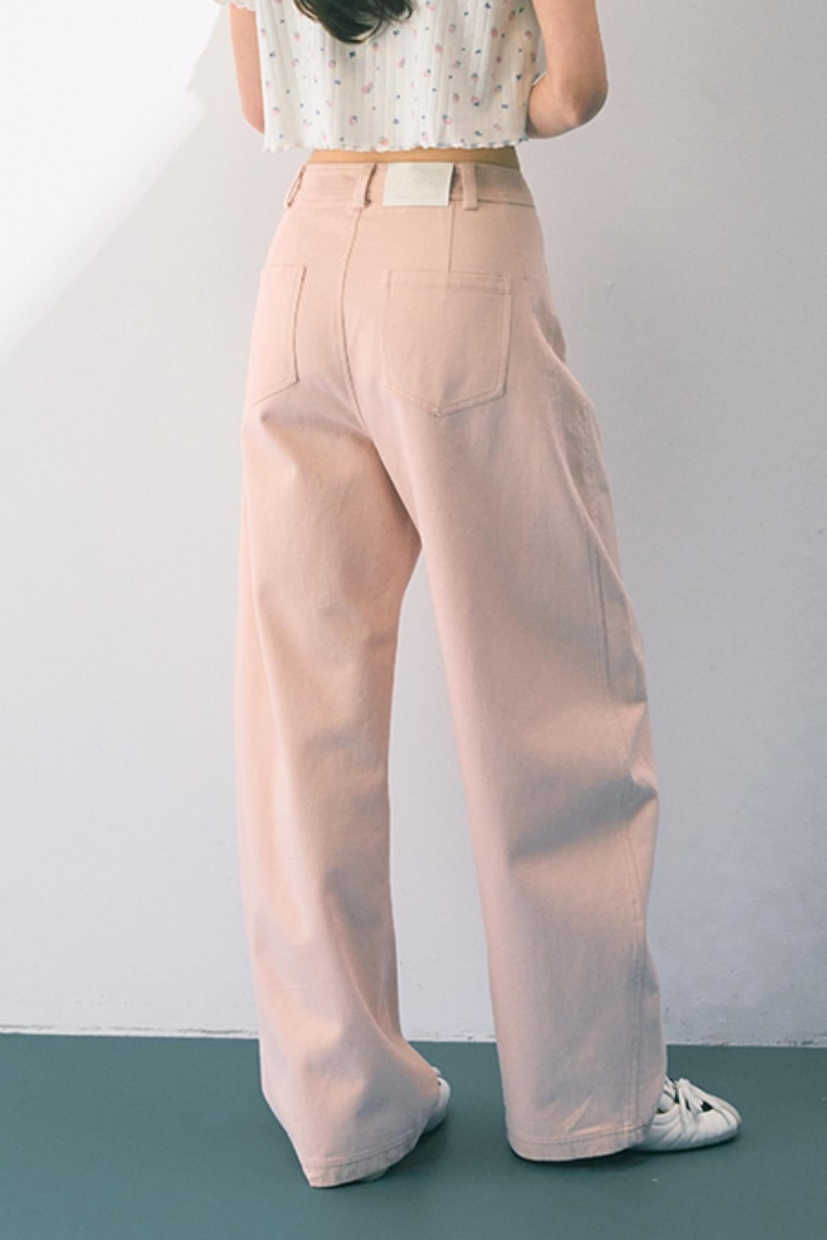 Pink Straight Leg Trousers