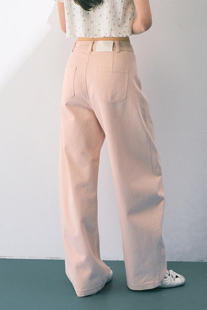 Pink Straight Leg Trousers