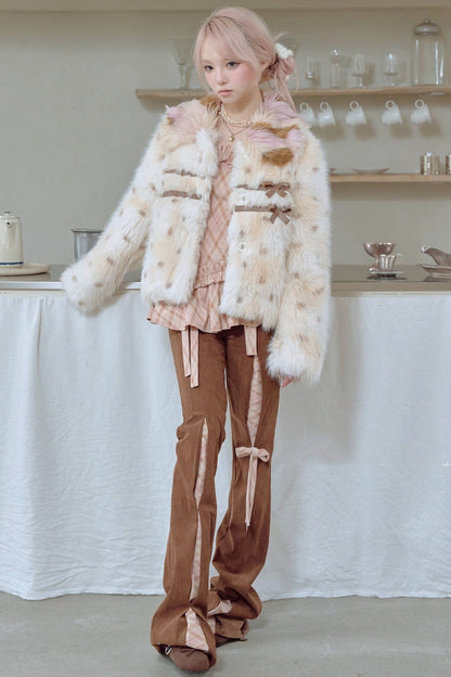 Corduroy Patchwork Flared Pants